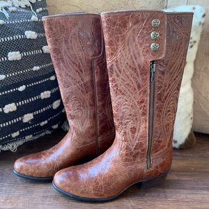 Ariat Brown Embroidered Side Zip Boots
